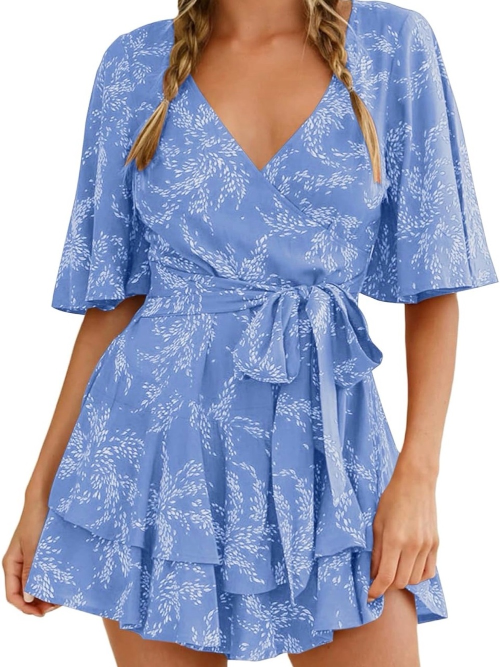 Women’s Size Large Blue Romper Never Worn